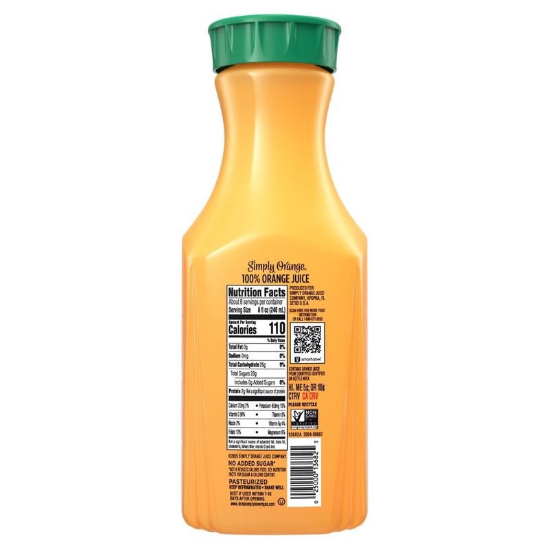 Simply No Added Sugar High Pulp Orange Juice, 46 fl oz