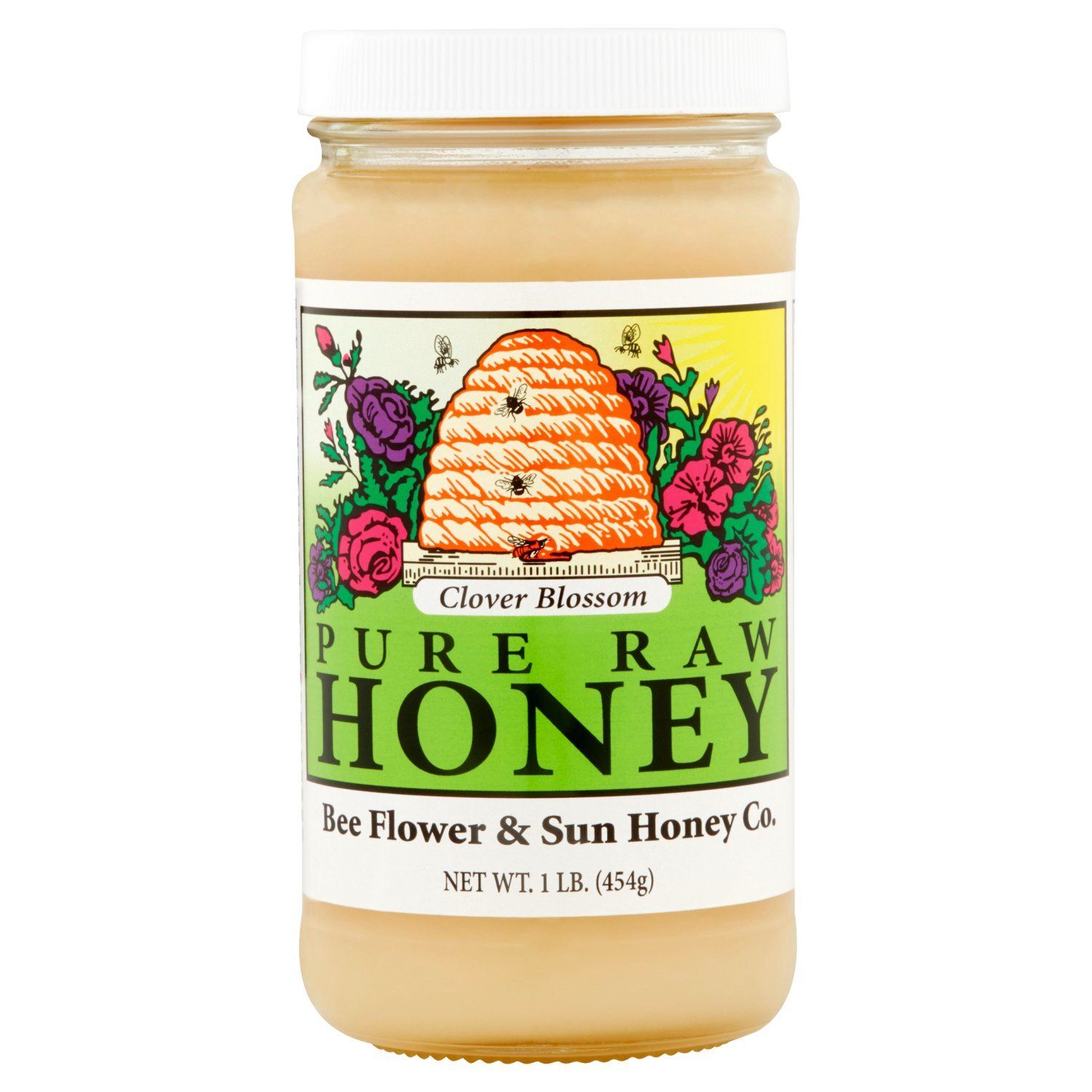 Bee Flower &amp; Sun Honey Co. Clover Blossom Pure Raw Honey, 1 lb