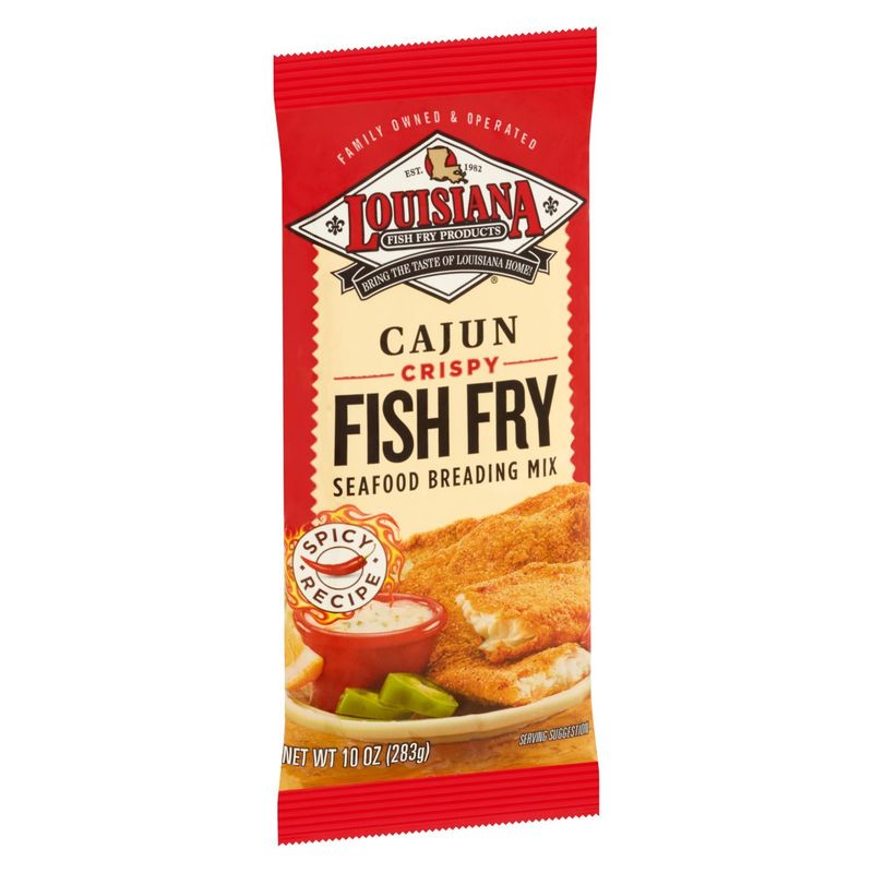Louisiana Fish Fry Products Cajun Crispy Fish Fry Seafood Breading Mix, 10 oz