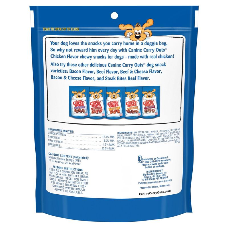 Canine Carry Outs Chicken Flavor Dog Snacks, 4.5 oz