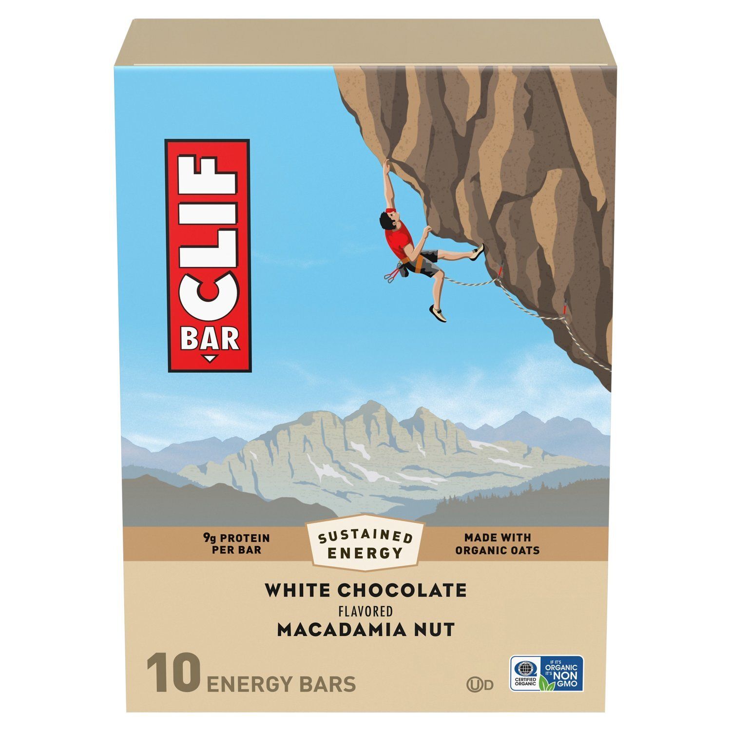 Clif Bar White Chocolate Flavored Macadamia Nut Energy Bars, 2.4 oz, 10 count