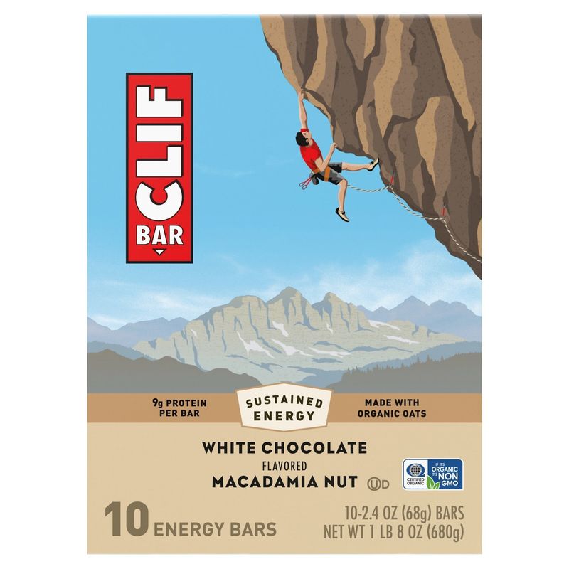 Clif Bar White Chocolate Flavored Macadamia Nut Energy Bars, 2.4 oz, 10 count