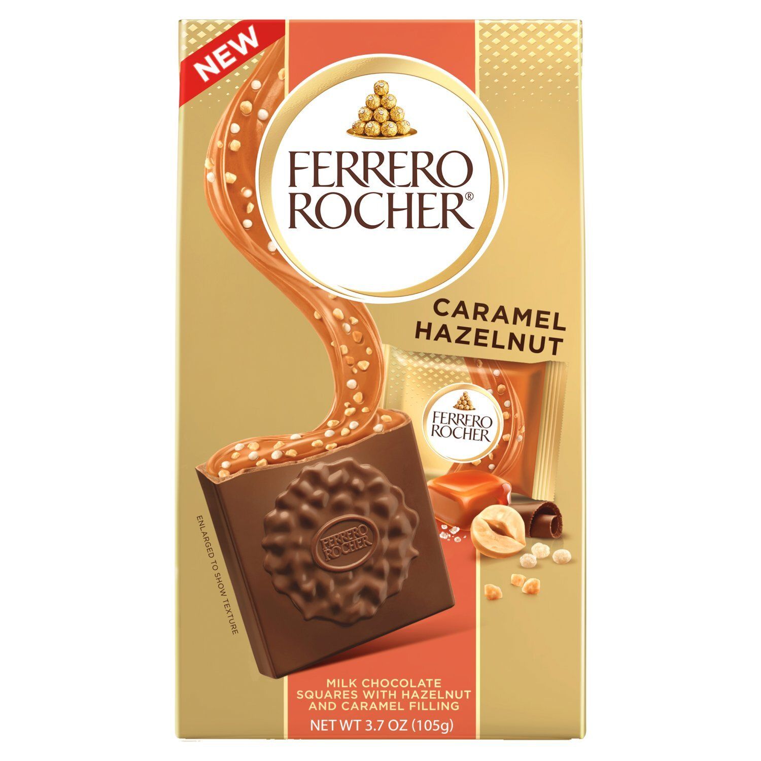 Ferrero Rocher Caramel Hazelnut Milk Chocolate, 3.7 oz