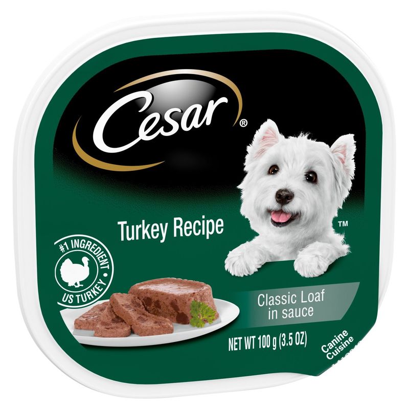 Cesar Classic Loaf in Sauce Turkey Recipe Dog Food, 3.5 oz