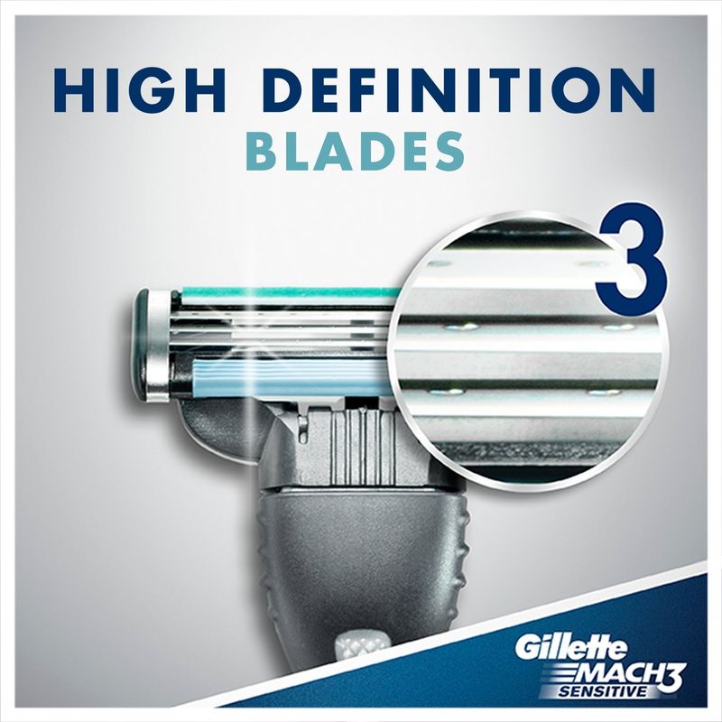Gillette Mach3 Sensitive Disposable Razors, 3 count