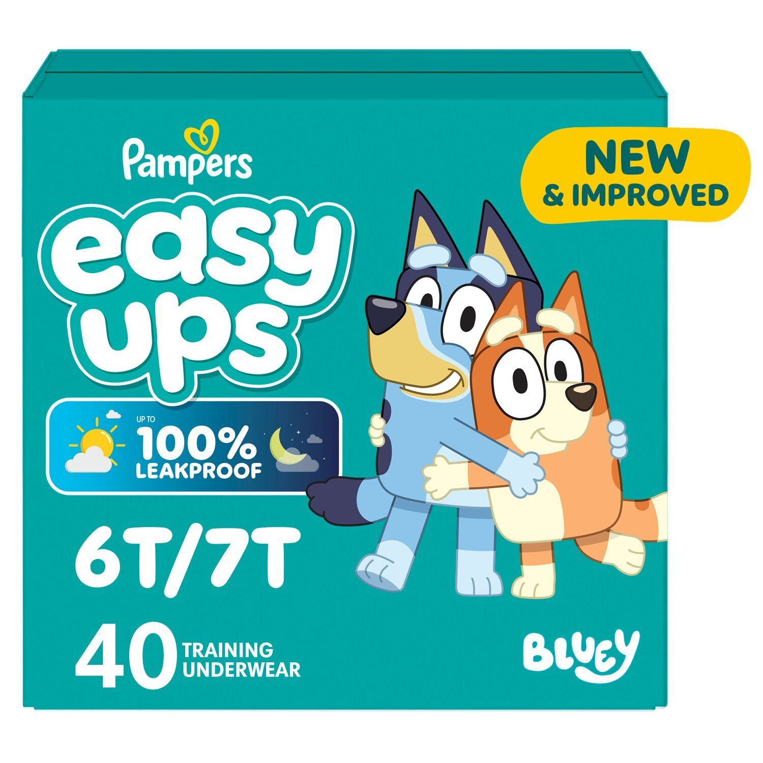 Pampers Easy Ups Girls &amp; Boys Potty Training Pants, Size 5  (3T4T), 128 Count, Bluey Absorbent Trai