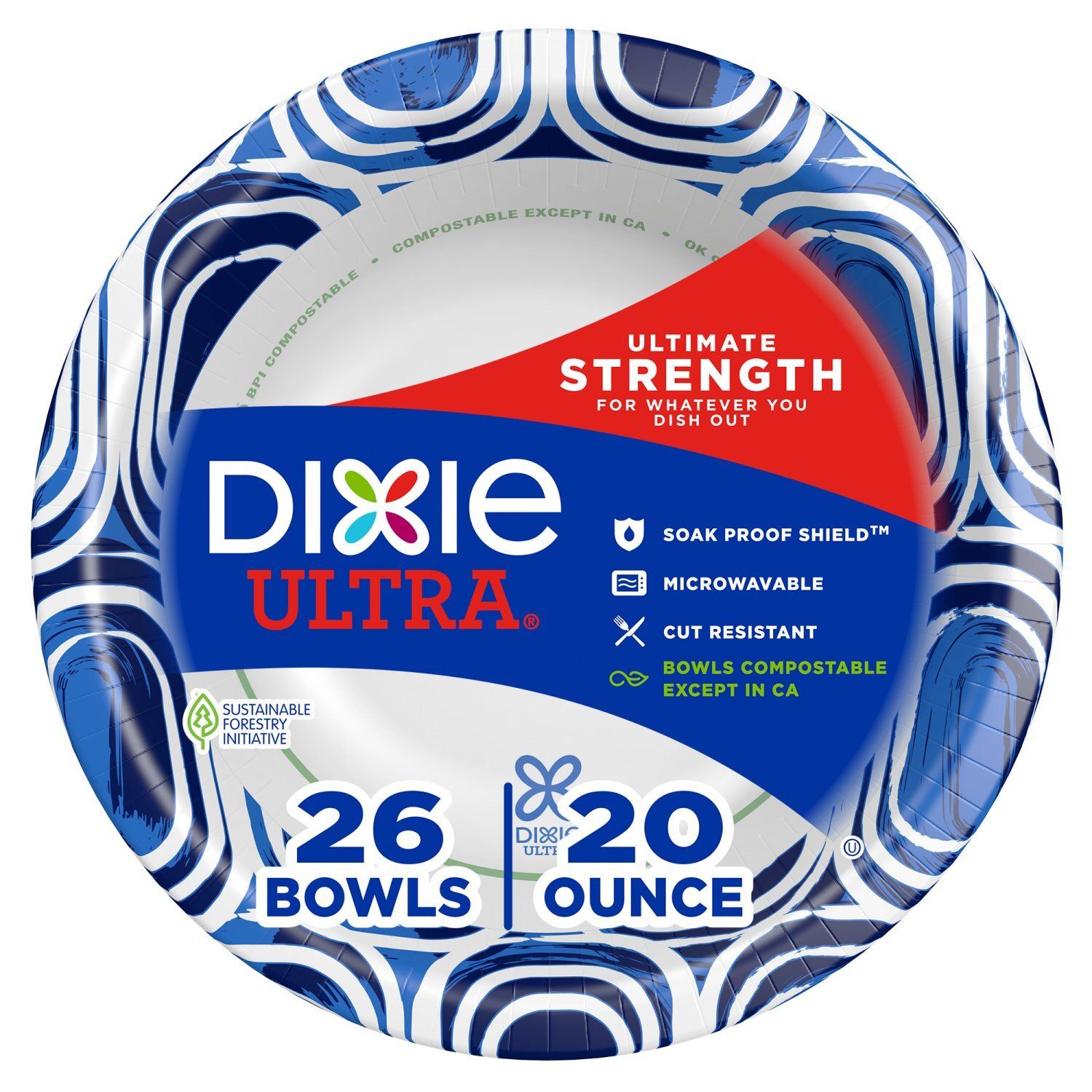 Dixie Ultra 20 oz Ultimate Strength Bowls, 26 count