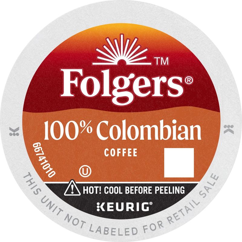 Folgers 100% Colombian Medium Coffee K-Cup Pods, 0.31 oz, 32 count
