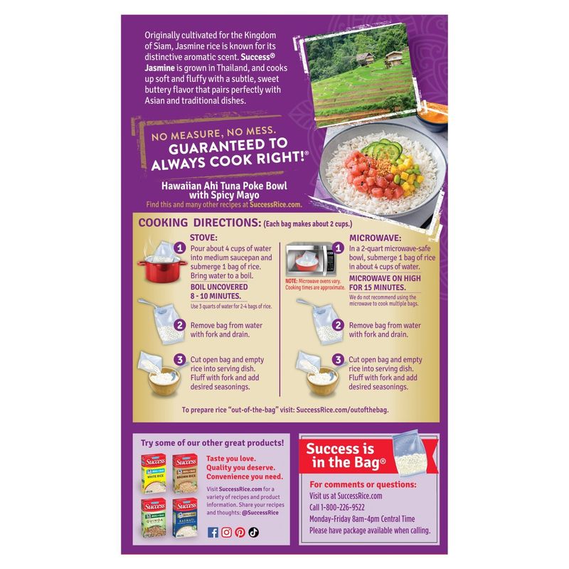 Success Boil-in-Bag Jasmine Fragrant Thai Rice, 4 count, 14 oz