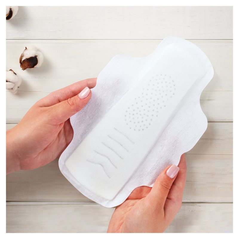 always Pure Cotton with Flexfoam Unscented Pads, Size 2, 24 count