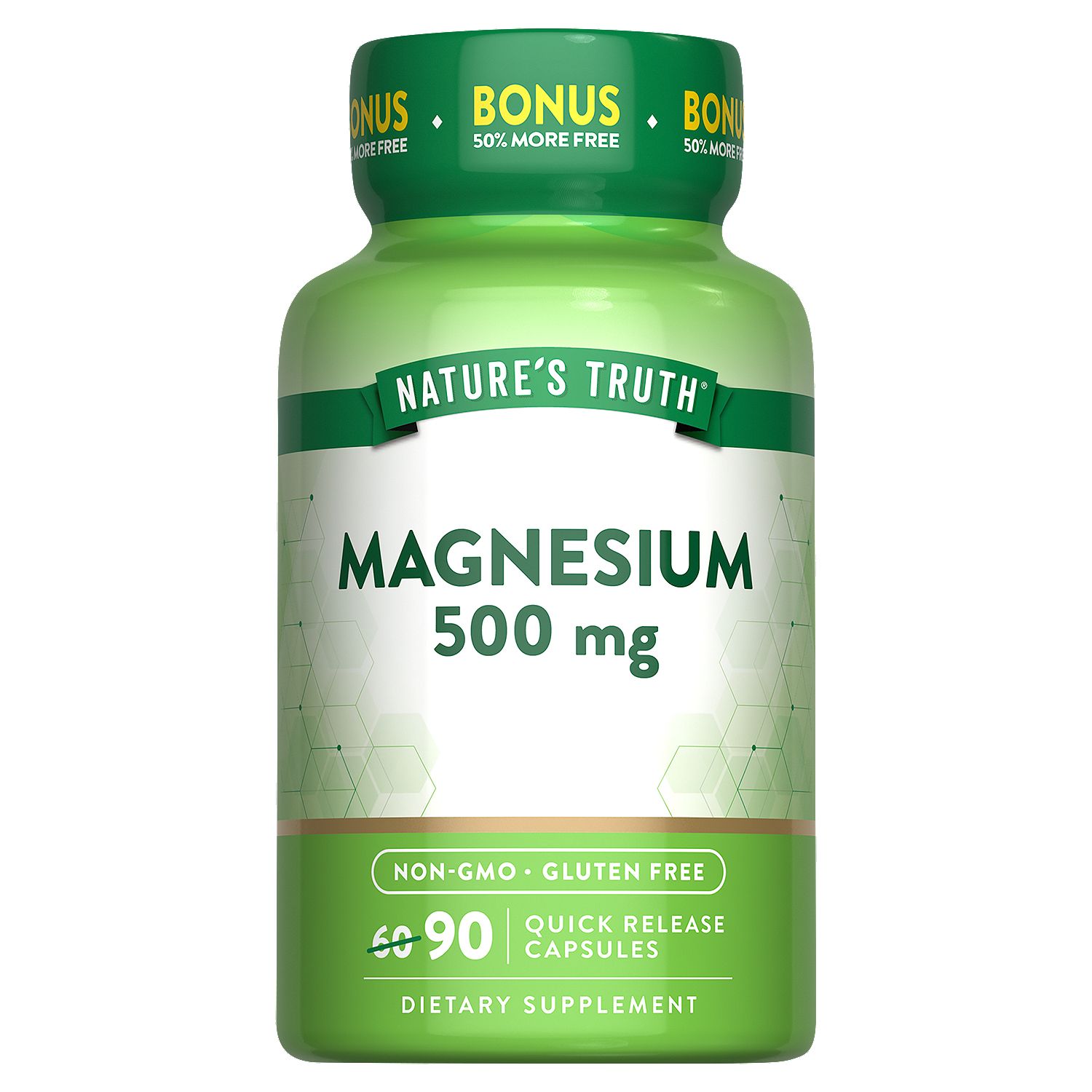 Nature's Truth Magnesium Dietary Supplement, 500 mg, 90 count