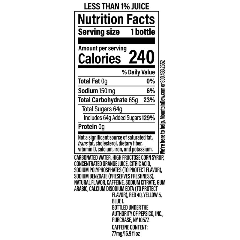 Mountain Dew Code Red Soda Cherry 16.9 Fl Oz, 6 Count