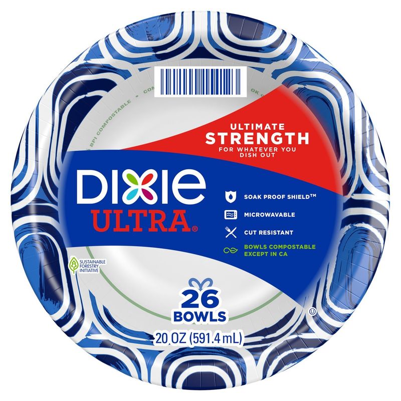 Dixie Ultra 20 oz Ultimate Strength Bowls, 26 count