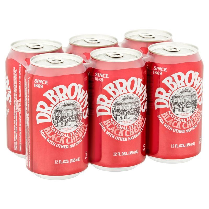 Dr. Brown’ss Natural Flavor Black Cherry Soda, 12 fl oz, 6 count