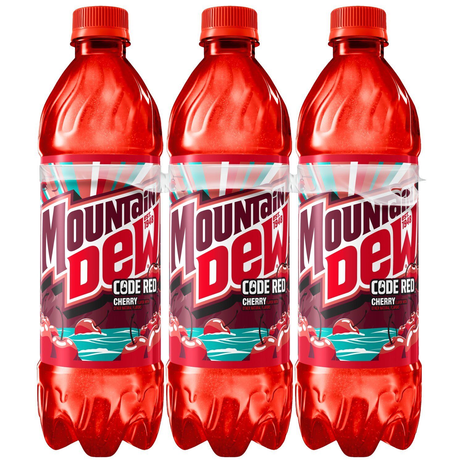 Mountain Dew Code Red Soda Cherry 16.9 Fl Oz, 6 Count