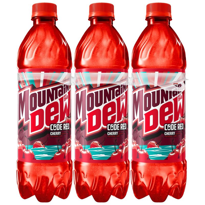 Mountain Dew Code Red Soda Cherry 16.9 Fl Oz, 6 Count
