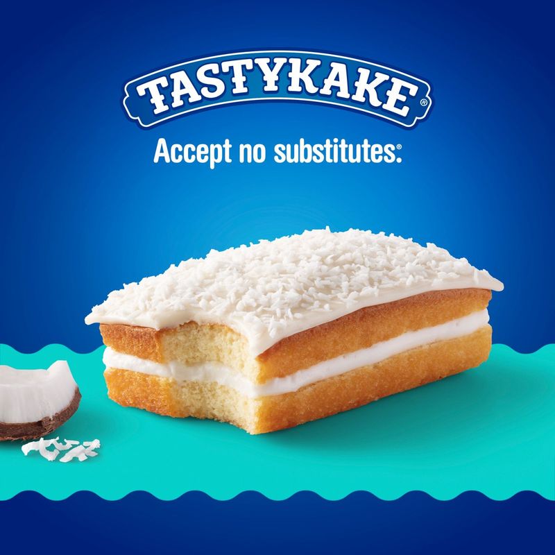 Tastykake Coconut Juniors Yellow Layer Cakes with Coconut Topping, 3 oz, 4 count