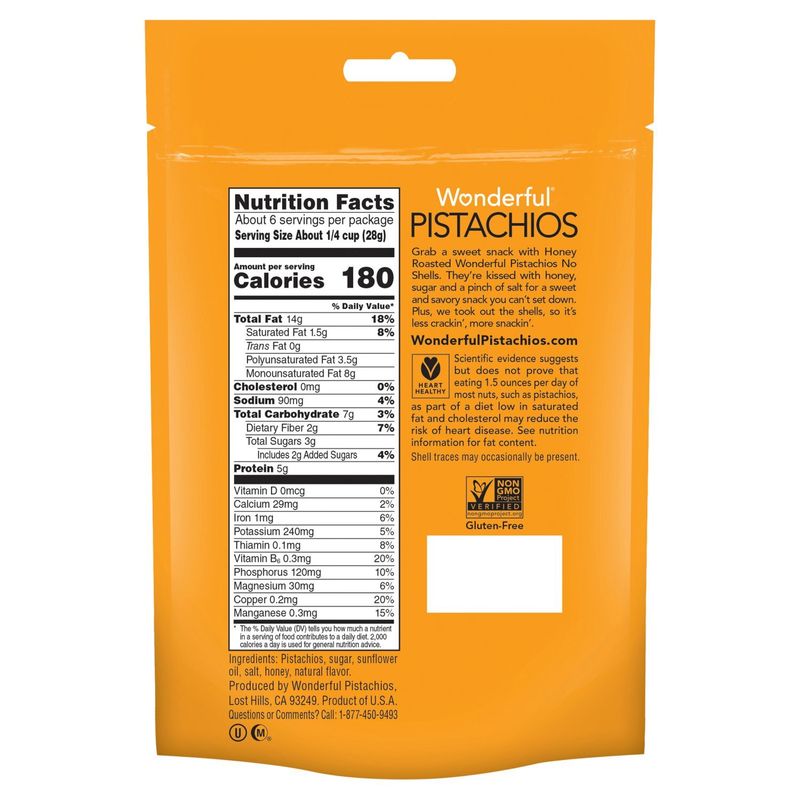 Wonderful Honey Roasted Pistachios, 5.5 oz
