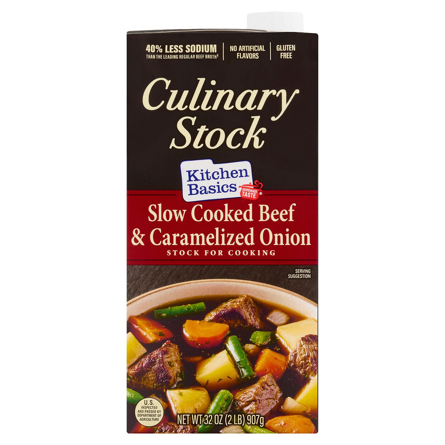 Kitchen Basics Slow Cooked Beef &amp; Caramelized Onion Culinary Stock, 32 oz