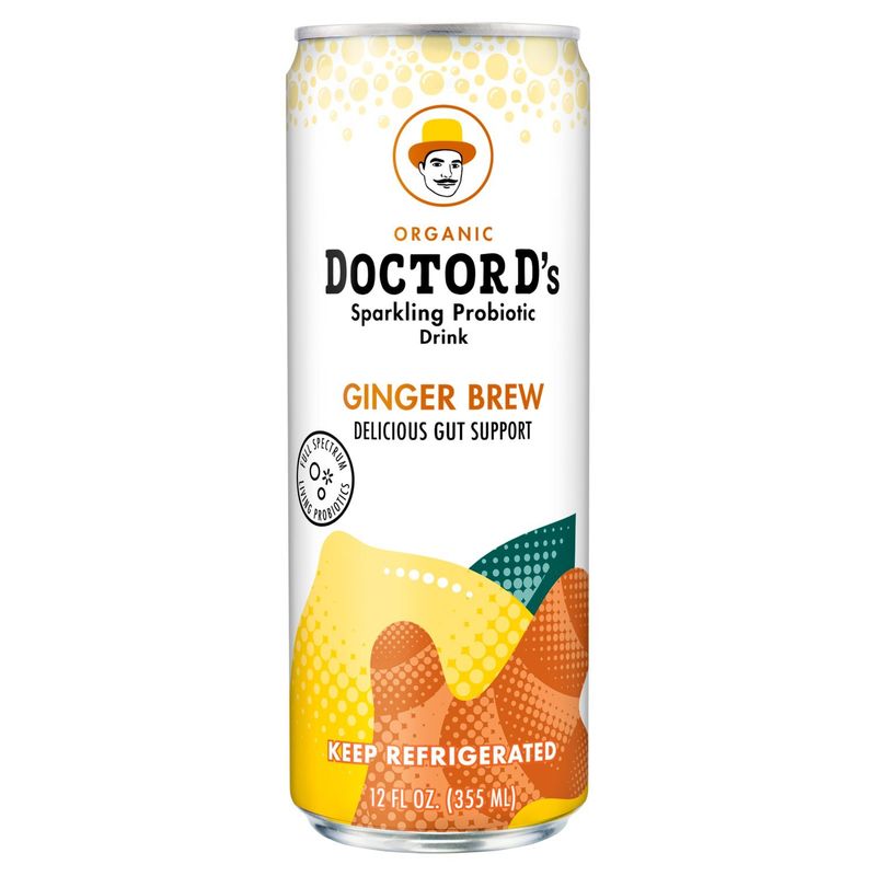 Doctor D's Ginger Brew Sparkling Probiotic Drink, 12 fl oz