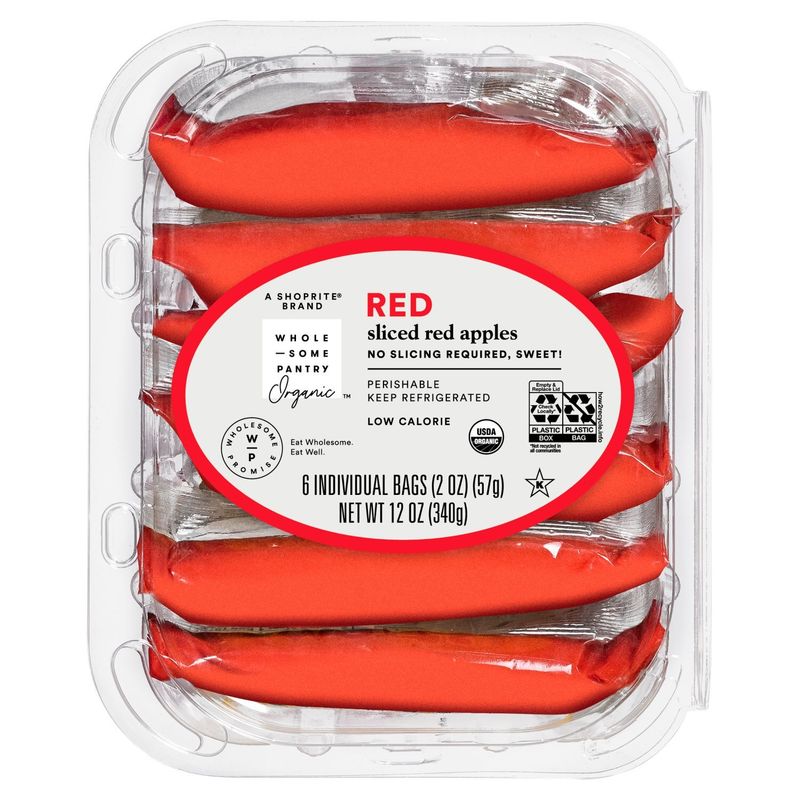 Wholesome Pantry Organic Sliced Red Apples, 2 oz, 6 count