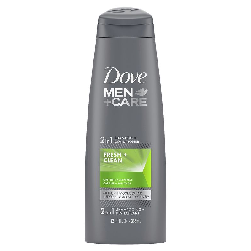 Dove Men+Care Fortifying 2 in 1 Shampoo and Conditioner Fresh and Clean with Caffeine 12 oz