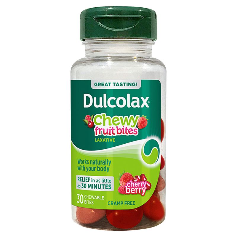 Dulcolax Chewy Cherry Berry Fruit Chewable Bites, 30 count