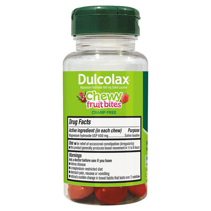 Dulcolax Chewy Cherry Berry Fruit Chewable Bites, 30 count