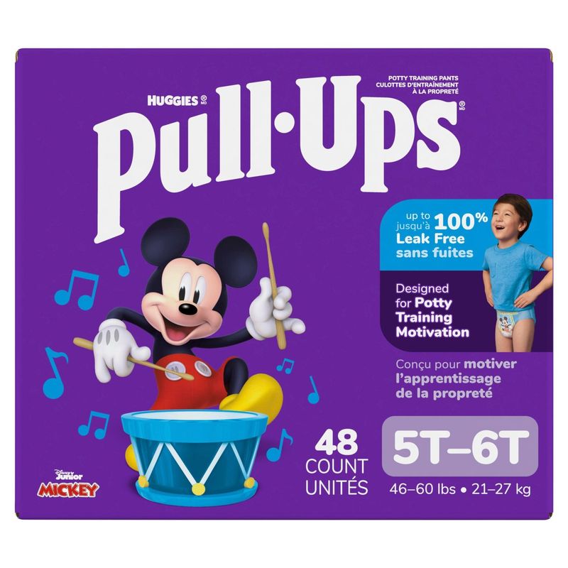 Huggies Pull-Ups Disney Junior Mickey Potty Training Pants, Size 5T-6T, 46-60 lbs, 48 count