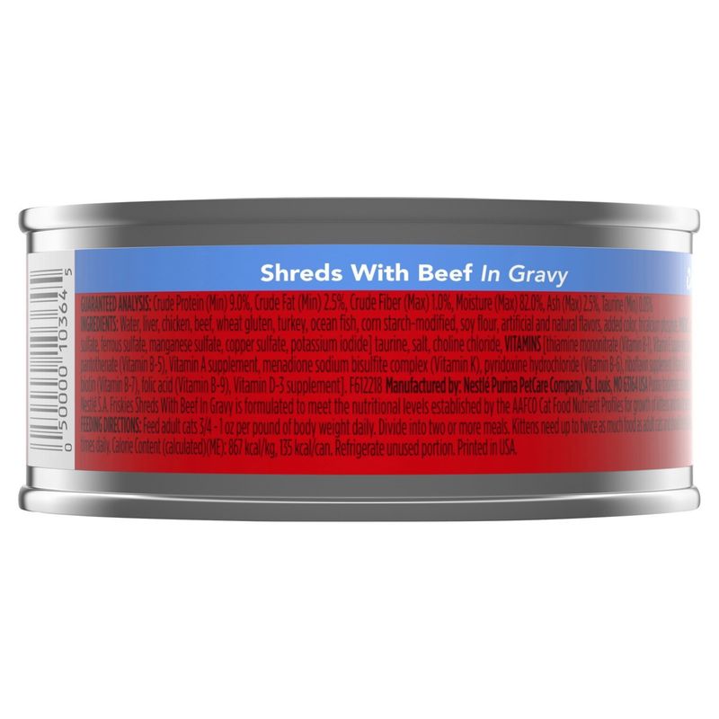 Purina Friskies Shreds with Beef in Gravy Cat Food, 5.5 oz
