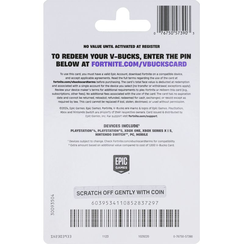 Fortnite $36.99 V-Bucks Gift Card