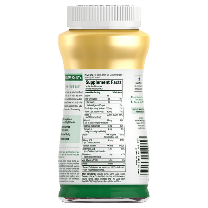Nature's Bounty Adult Multivitamin Gummies Dietary Supplement, 75 count