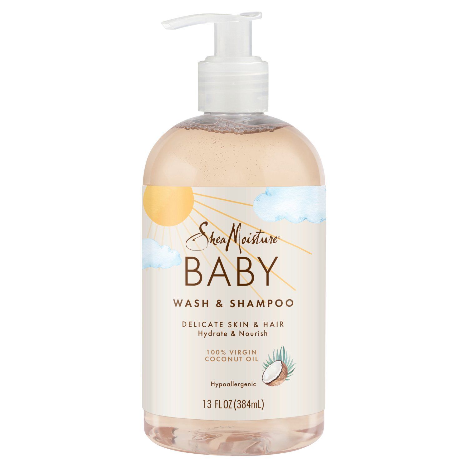 SheaMoisture 100% Virgin Coconut Oil Baby Wash &amp; Shampoo, 13 fl oz
