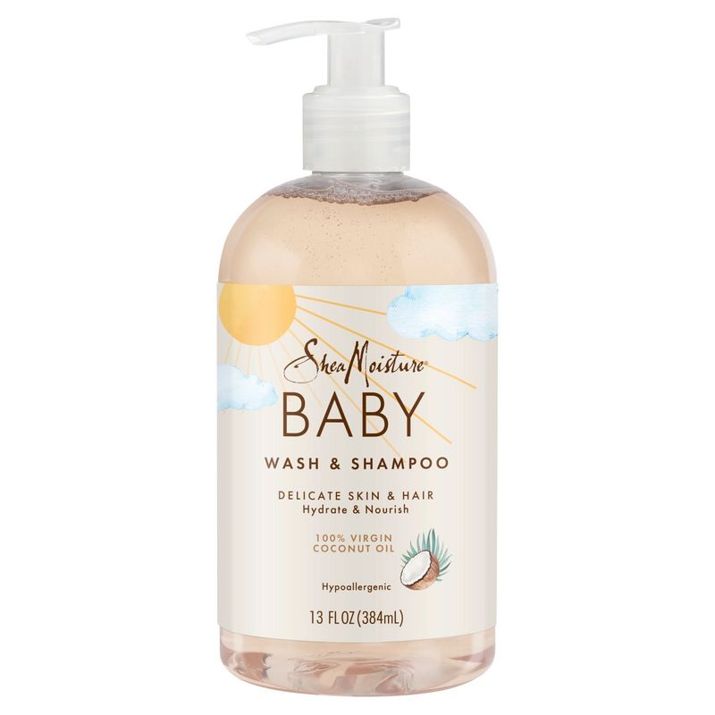 SheaMoisture 100% Virgin Coconut Oil Baby Wash &amp; Shampoo, 13 fl oz