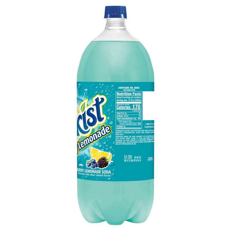 Sunkist Berry Lemonade Soda, 2 liters