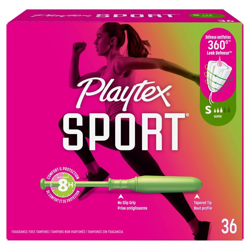 Playtex Sport Super Fragrance-Free Tampons, 36 count