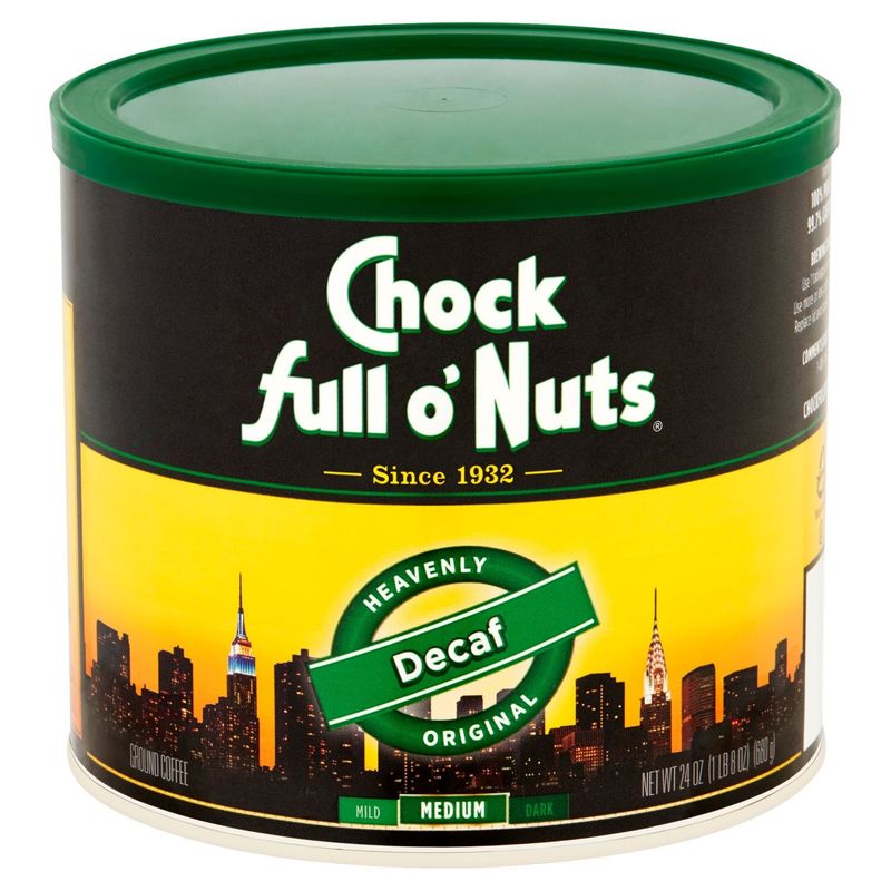 Chock full o'Nuts Heavenly Original Decaf Medium Ground Coffee, 24 oz