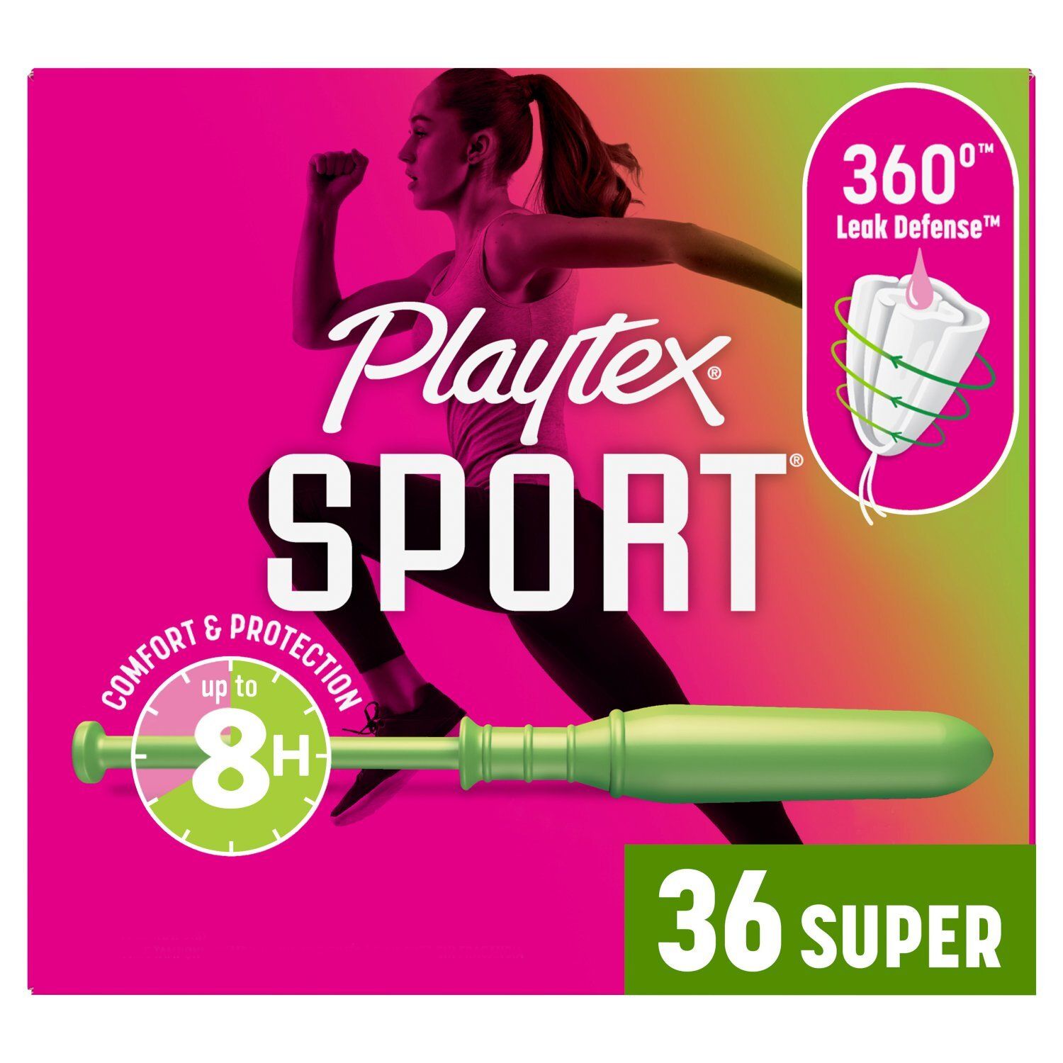 Playtex Sport Super Fragrance-Free Tampons, 36 count