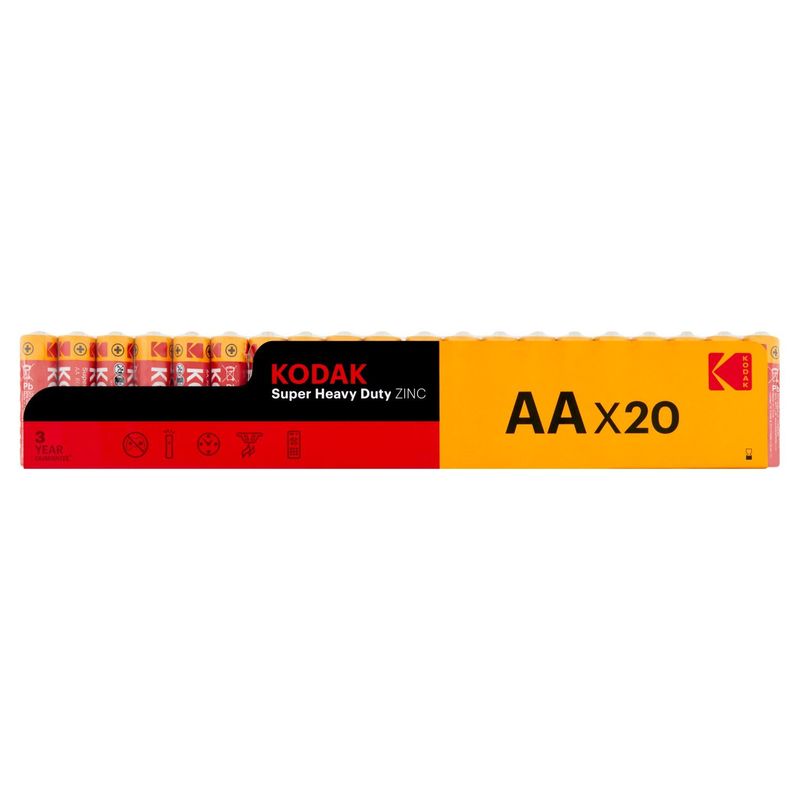 Kodak AA 1.5V Super Heavy Duty Zinc Batteries, 20 count
