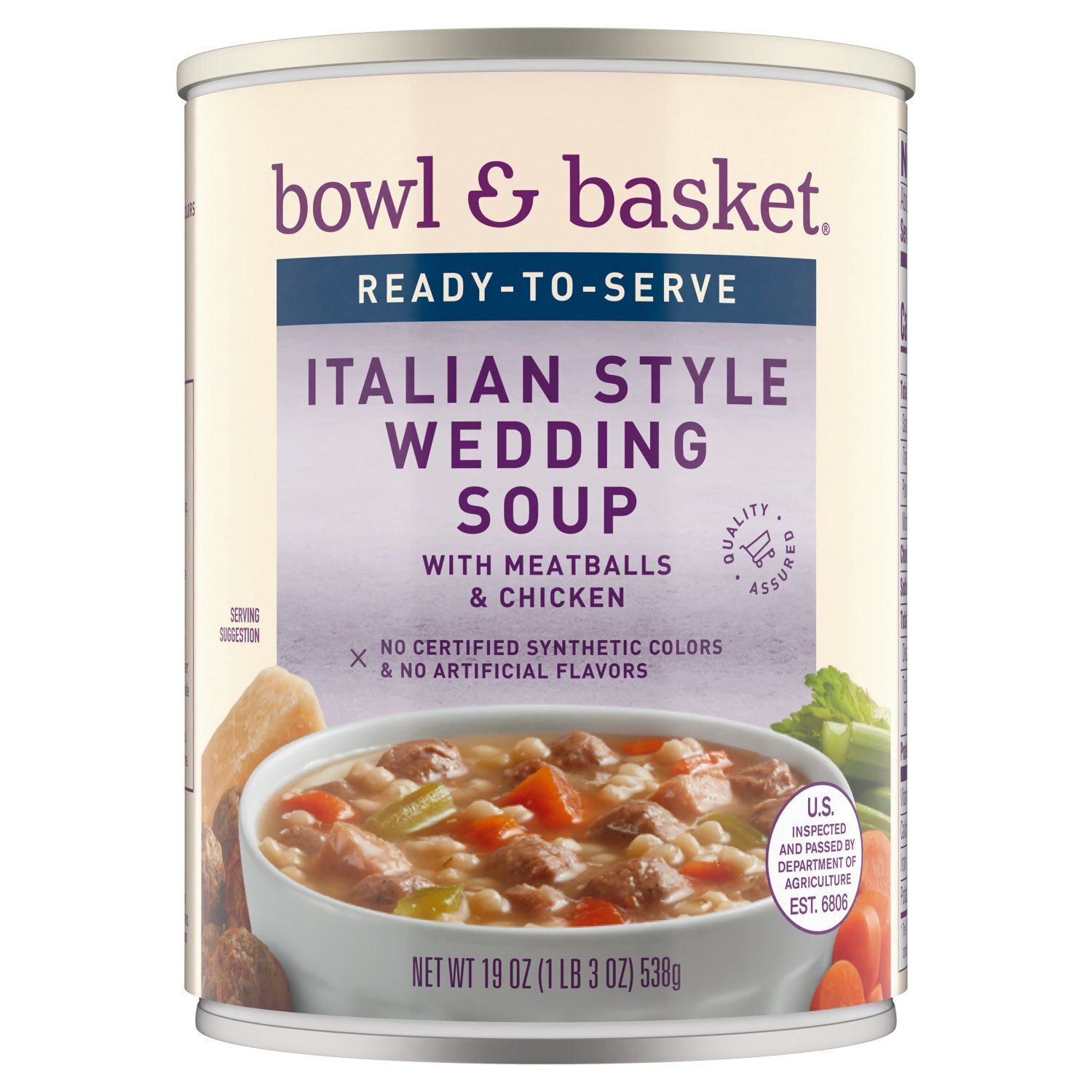Bowl &amp; Basket Italian Style Wedding Soup with Meatballs &amp; Chicken, 19 oz