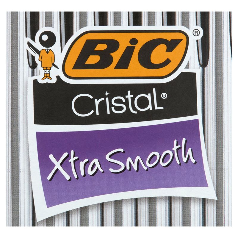 BIC Cristal Xtra Smooth Black Ink Medium Ball Pens, 10 count