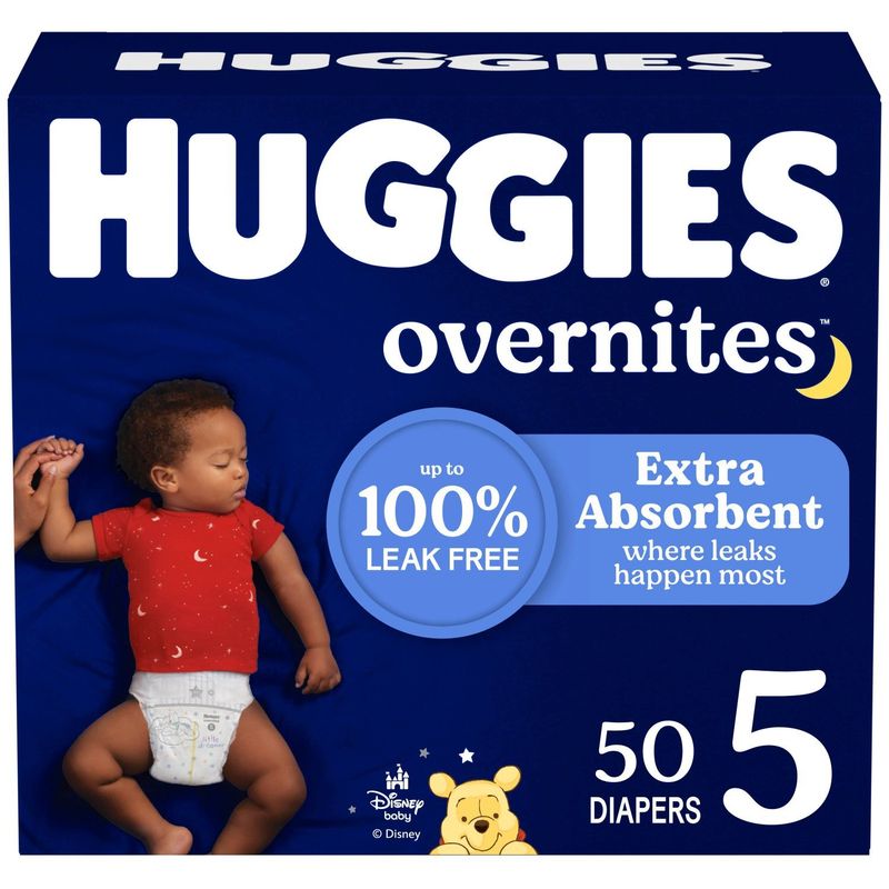 Huggies Overnites Disney Baby Overnight Diapers, Size 5, Over 27 lb, 50 count