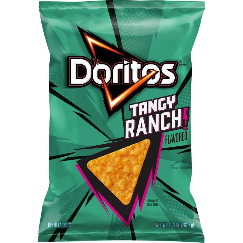 Doritos Tortilla Chips Tangy Ranch Flavored 9 1/4 Oz