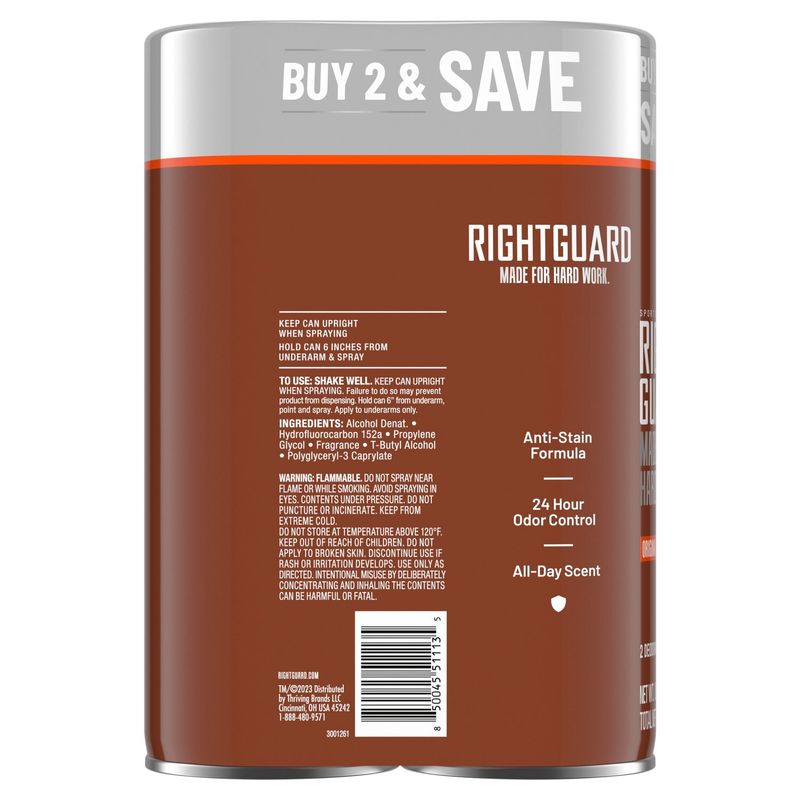 Right Guard Sport Edition Original All-Day Scent Deodorant Aerosols, 8.5 oz, 2 count