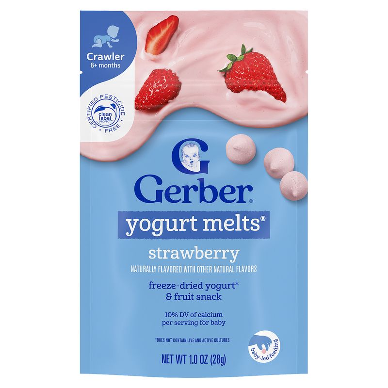 Gerber Strawberry Yogurt Melts Baby Food, Crawler 8+ months, 1.0 oz