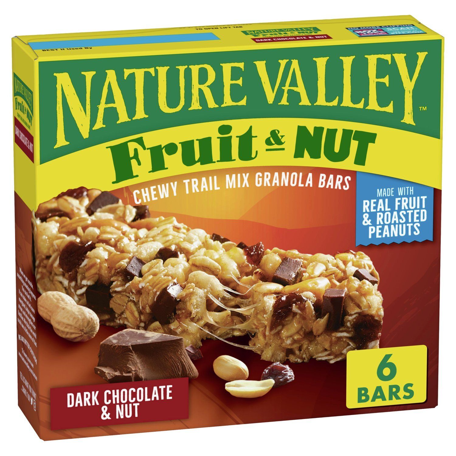 Nature Valley Fruit &amp; Nut Dark Chocolate Chewy Trail Mix Granola Bars, 1.2 oz, 6 count