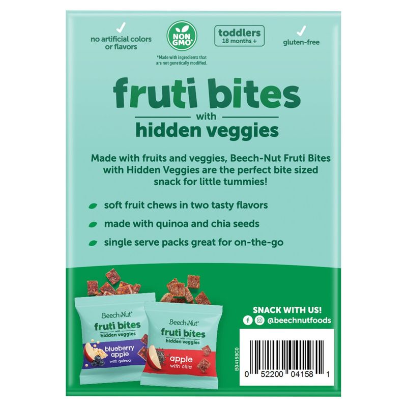 Beech-Nut Fruti Bites with Hidden Veggies Snack Variety Pack, Toddlers, 18 Months+, 12 count, 7.6 oz