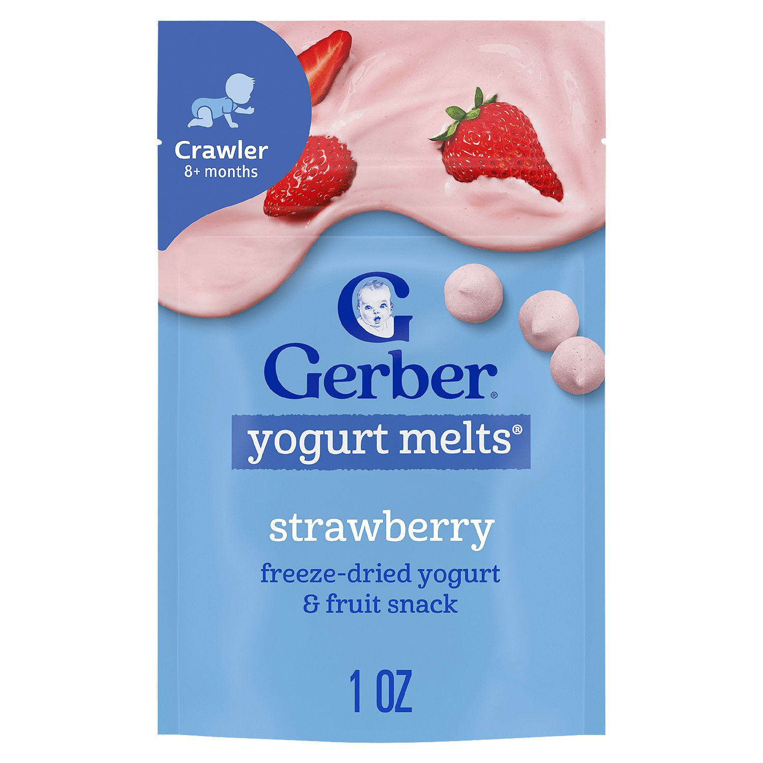 Gerber Strawberry Yogurt Melts Baby Food, Crawler 8+ months, 1.0 oz