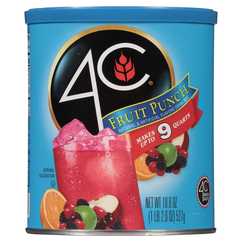 4C Fruit Punch Drink Mix, 18.6 oz