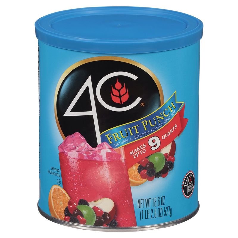 4C Fruit Punch Drink Mix, 18.6 oz